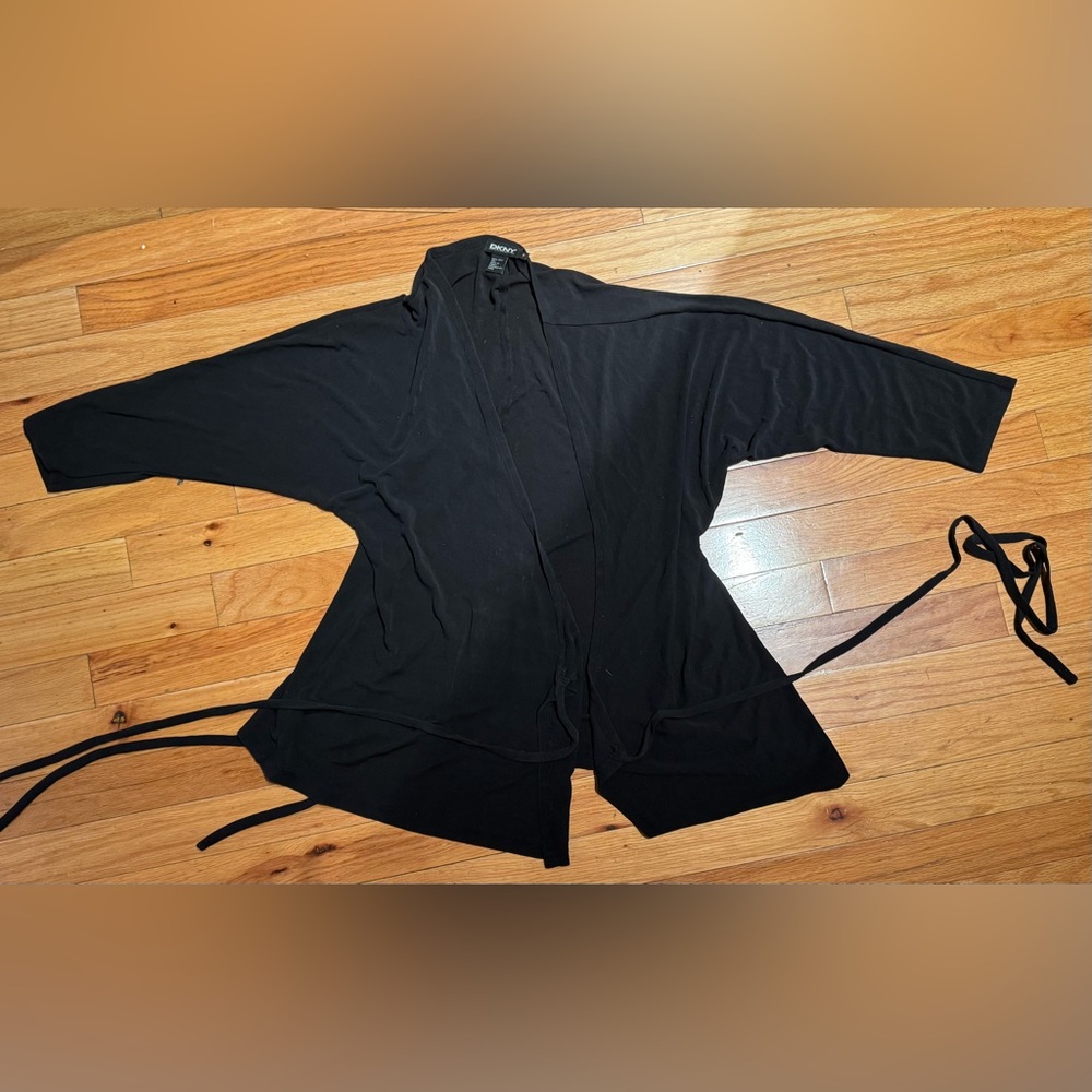 DKNY Black Women's Wrap 100% Silk Top. Size: P. NWOT